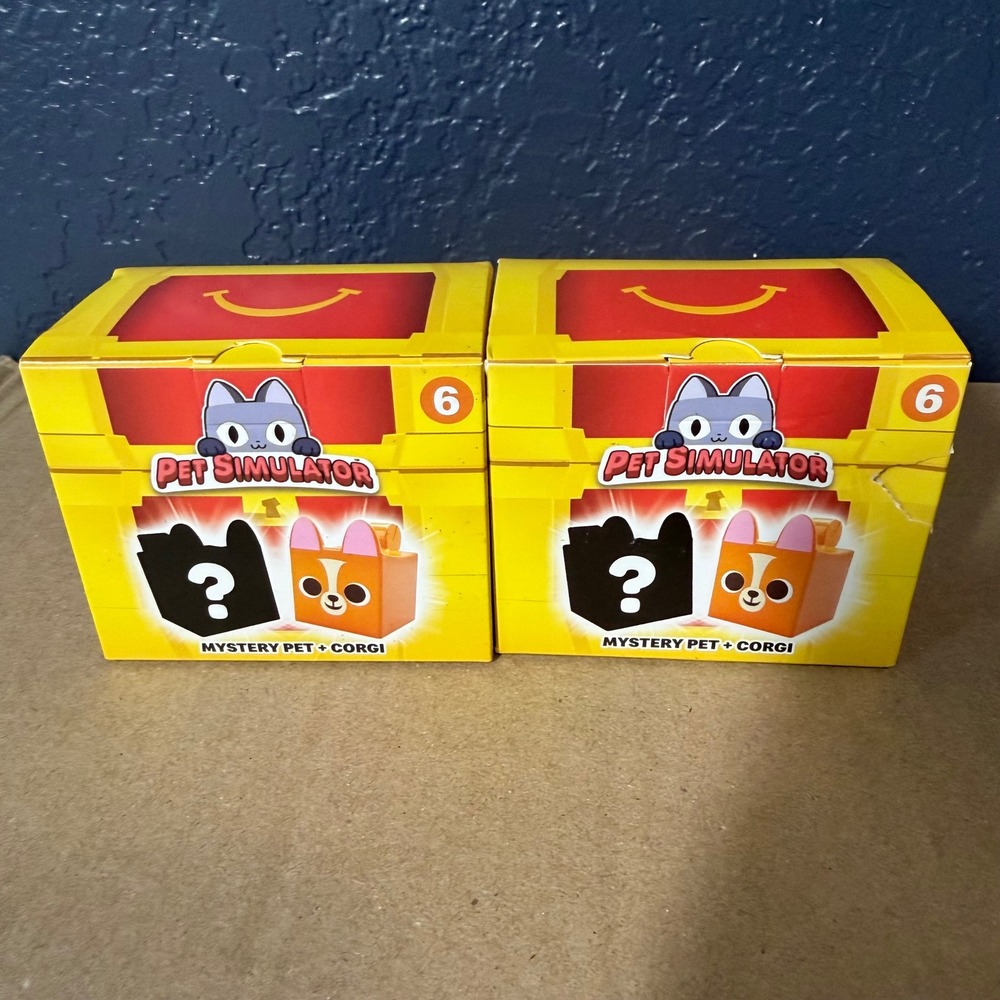 Pet Simulator McDonald's Happy Meal Mystery‎ Corgi Toy Bundle 2 Boxes